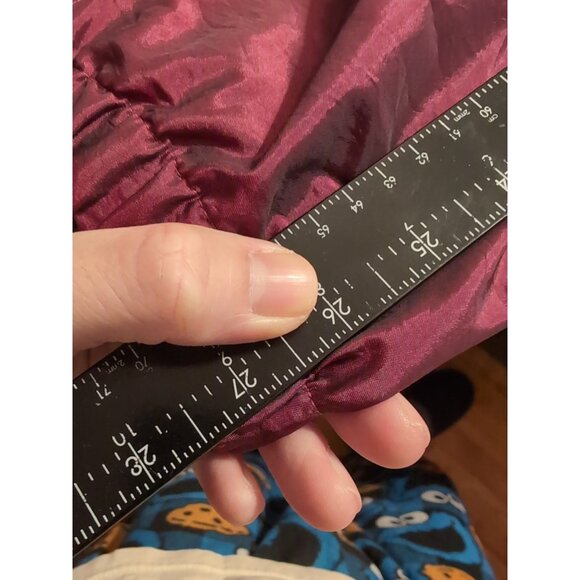 On Your Mark Petites Maroon Vintage Lined Windpants Women's Size PS Zip Hems - Picture 8 of 9